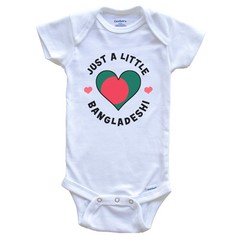 Bangladeshi Flag Heart Just A Little Bangladeshi Bangladesh Baby Bodysuit