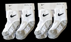 (2 PACKS) NEW Nike Toddler Lightweight Ankle Socks 6 Pack White/Black 2-4 Years