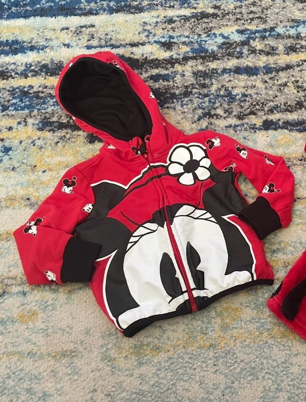 Disney Parks Red Black White Minnie Mouse Jacket Girls Sz 2 EUC
