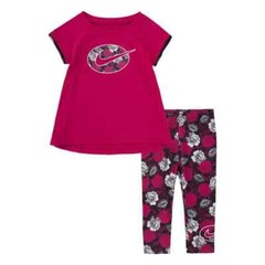 NIKE DRI-FIT Baby Girl 2 Piece Set Tunic & Leggings. Size: 12–18 Months