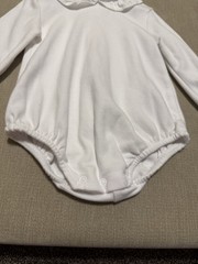 Mayoral 6-9M White Long Sleeve Ruffle Collar Knit 100% Cotton Bodysuit