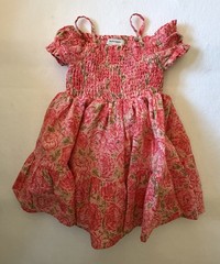 HAUTE HIPPIE | Floral Girl’s Smocked Tiered Puff Sleeve Dress – 3T