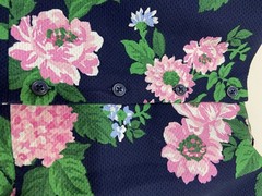 Janie And Jack Merchant Marine Floral Pique Romper 11-12 Anos Navy Blue Pink
