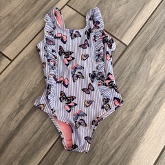 Girls Infant Kensie Girl Purple Butterfly Swimsuit 12 Months Ruffles