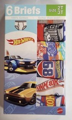 Boys Toddler Mattel Hot Wheels Cars Pack of 6 Briefs Underwear 2T-3T New In Box