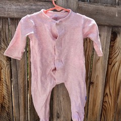 Magnetic Me Baby Girl 6-9M Pink Modal Magnetic Footie Sleeper Damaged