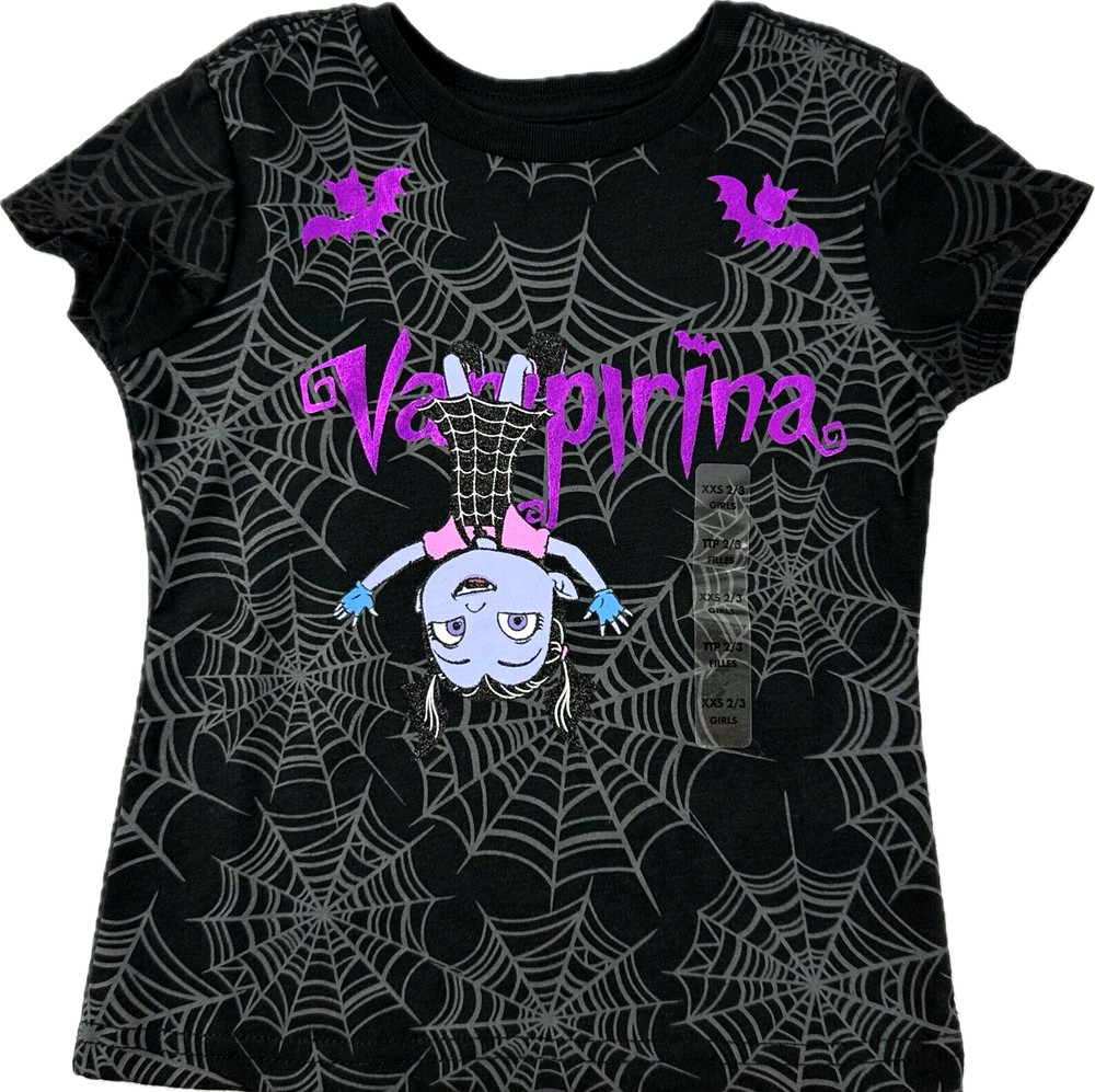 Disney Store Toddler Black Purple Short Sleeve Cotton Vampirina T Shirt XXS 2/3