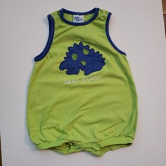 VTG Baby B’Gosh OshKosh 12M Romper Dinosaur Sleeveless Tank 90s Cotton Summer