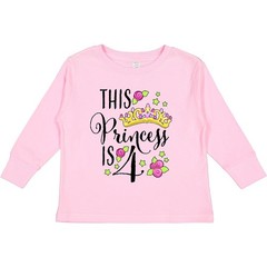 Inktastic This Princess Is Four- 4th Birthday Toddler Long Sleeve T-Shirt Fourth