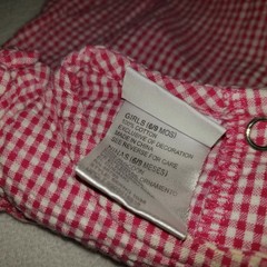 Simply Basic Baby Girls Pink Gingham Ruffle Romper One Piece Ladybug Flower 6/9M