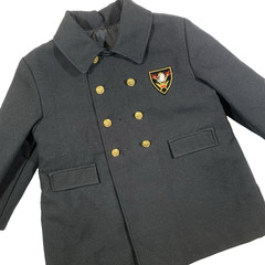 Vintage Cute Togs Peacoat Toddler Size 3 Crest Gold Buttons Black Coat Children