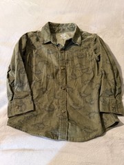 Carter’s Dinosaur Print Corduroy Button-Up Shirt – Boys Size 5T / 5A