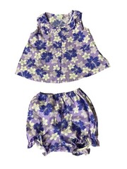 Vintage Kala Hawaii Summer Set Toddler Girls 4T Used 2 Piece Purple White