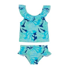 Wonder Nation Toddler Girl Tropical Print Ruffle Tankini, Two-Piece, Size 3T