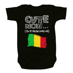 Cute Now… ‘Til My Malian Comes Out Infant Baby Mali Flag Cotton Bodysuit