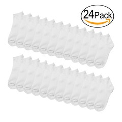 12 or 24-Pack 0-6 Month Newborn Sock Soft Infant Baby Boy Girl Socks White Color