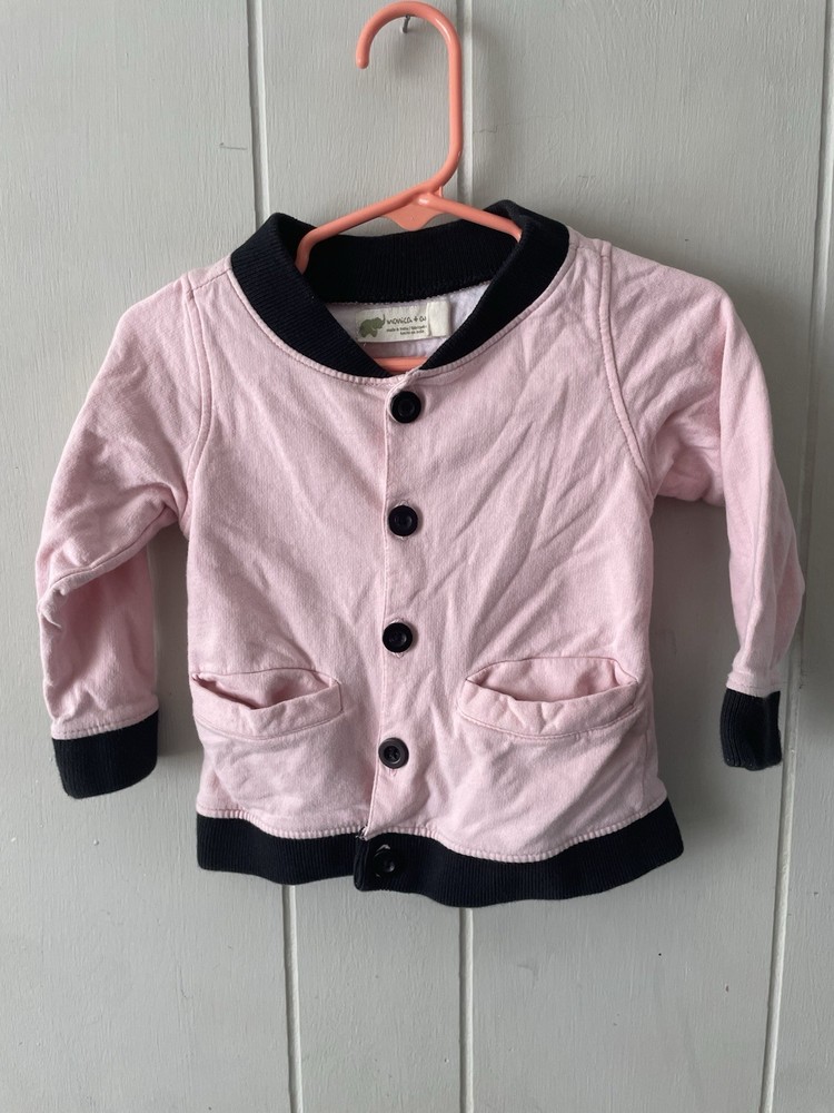 Monica + Andy Minnie Mouse Bomber Jacket, Pink Size 18-24 Months Organic Cotton
