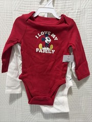 Disney 2 Piece LS Mickey Knit Shirts Size 9 Months New