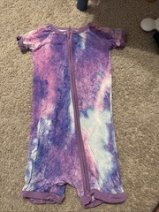 Little Sleepies Zippy One-Piece Bamboo Watercolor 3T EUC Free Shipping