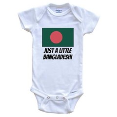 Just A Little Bangladeshi Cute Bangladesh Flag One Piece Baby Bodysuit