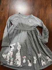 Disney 101 Dalmatians gray long-sleeve Knee Length Dress Toddler Girls Sz 4T