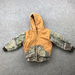 Outdoor Habitat Jacket Boys 2T Brown Green Camo Coat Hooded Canvas