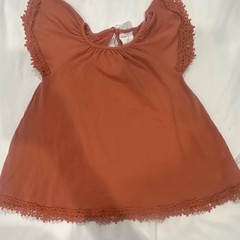 SHEBBY HIC Girls 2T A-Line Orange Cap Sleeve Lace Bow Back Round Neck Dress