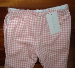 NWT Ralph Lauren Baby Girl’s Reversible Sweatpants Size 18M Color White/Pink $50
