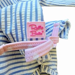 Ruffle Butts Seersucker One-Piece Rashguard Swimsuit NWOT 3-6 months