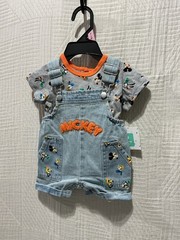 Retro Disney Baby Mickey Mouse Jean Overalls With T Shirt ast sizes