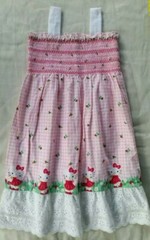 Handmade Beautiful Dress for Baby Girl 4/5 Years Cotton Hello Kitty Pink New C2
