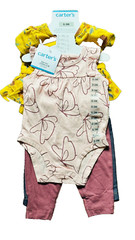 Carter’s Baby & Toddler Girl’s 4-Piece Short Sleeve Bodysuit & Pants Set – NWT