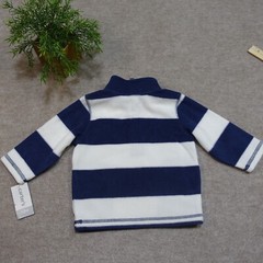 Carter’s 12 Month Fleece Pullover Long Sleeve Half Zip Blue and White Stripe