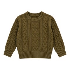 Laurenza’s Baby Toddler Boys Girls Fall Forest Green Cable Knit Sweater