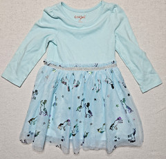 Cat & Jacks Aqua Long Sleeve Girl’s 2T Dress Unicorn