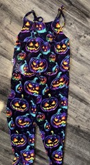 Bums Roses Neon Rainbow Jack o Lantern Romper 3T Bamboo Retired May 2025 Drop