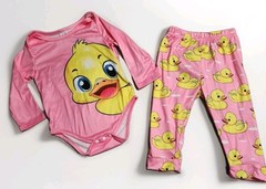 2 Piece Infant Baby Girl 12-18 Month Outfit Rubber Duck Print