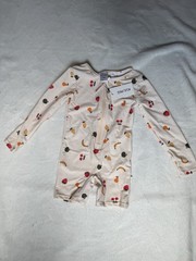 Kuling Baby Toddler Fruit Print Romper 18M Long Sleeve Zip Front One-Piece
