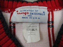 IMP Originals Sweater Vest Toddler Boy 18M Red Plaid V Neck 100% Cotton USA Made