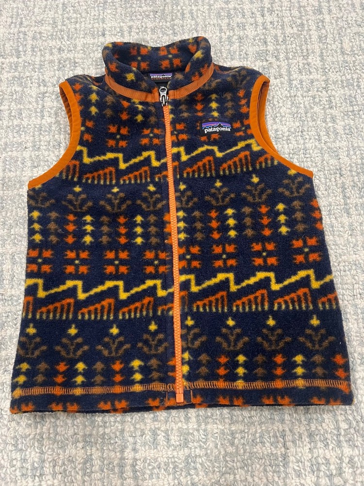 Patagonia Baby Synchilla Vest Wild Roots Desert Orange Full Zip Size: 3T