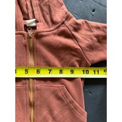 Unbranded Terracotta Rust Hooded Zip Up Romper Size 70 Cotton Blend Long Sleeve
