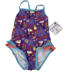 New Kiko & Max Infant Girls One-Piece Swimsuit Size 24M purple toucan print