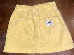 Lee Jeans Toddler Kids 2T Skirt 90s Union Made USA Patch Pocket Corduroy Yellow
