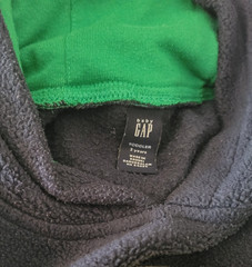 Vintage Baby Gap Toddler Boy Size 3 Yrs Fleece Hoodie Sweatshirt Navy