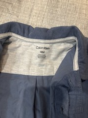 Calvin Klein 18 Month Coverall One-Piece, Blue Button Front Long Sleeve