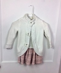 Max Studio Pink Dress Matching Cardigan Girls 3-4