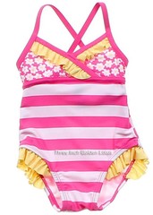 Cute Baby Infant Toddler Girls~Swimsuit /Bathing Suit /Swim Shirt Rashguard 0-6M