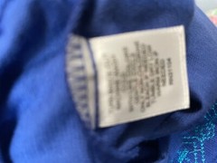 j khaki 4t embroidered dress blue corduroy high waist fit/flare long sleeve