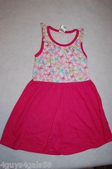 Toddler Girls Tank Dress PINK 3T Butterfly AQUA Green RUFFLED Fisher Price