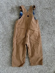 Carhartt Overalls Toddler Size 2T Brown Canvas Flannel Lined